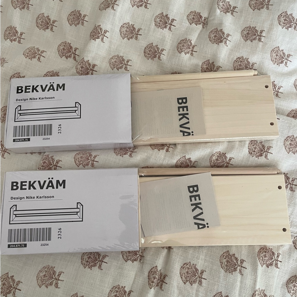 IKEA Natural Wood Shelf Brackets